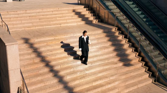 2026 QBP Businessowners Woman Walkingdownstairs