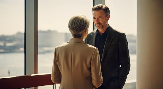 2026 QBP Corporate Man And Woman Talking