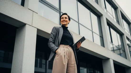 2026 QBP Businessowners Woman Smilingoutsideoffice